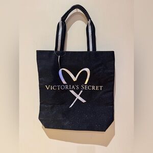 Victoria's Secret Black and Silver Heart Tote
